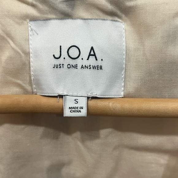 J.O.A. Cream Mini Wrap Dress with Blue Floral Print - Picture 2 of 3